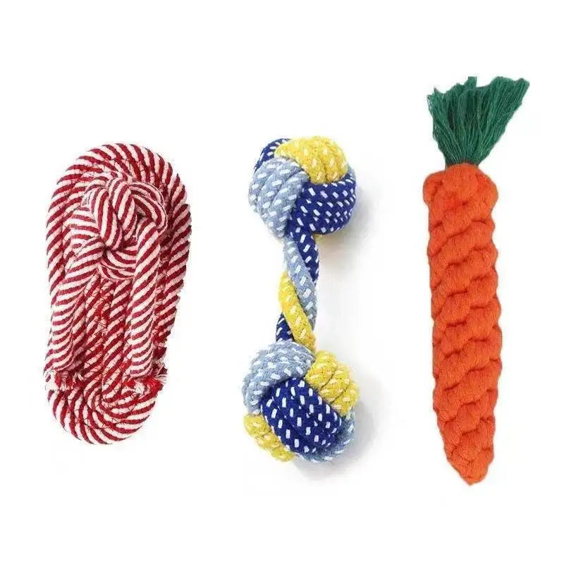 Dog Toy Carrot Knot Rope Ball