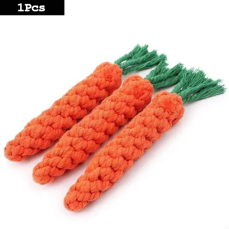 Dog Toy Carrot Knot Rope Ball