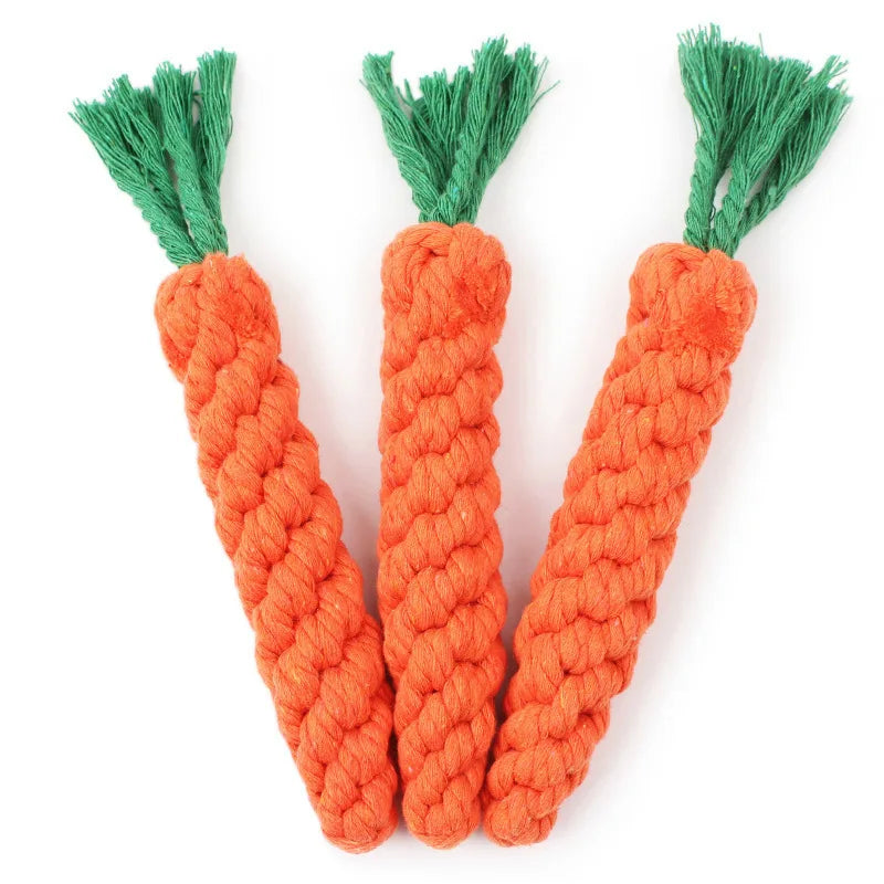 Dog Toy Carrot Knot Rope Ball